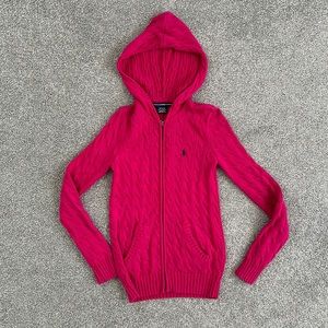 Ralph Lauren cable knit zip up hoodie
